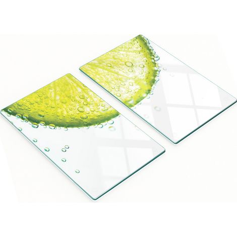Dekorative Glas-Schneide- und Servierbretter, Limettenwasser, 2 x 30 x 52 cm (1/5)