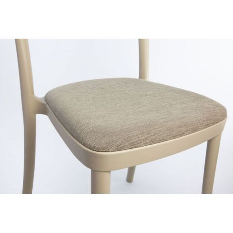 Cuscino Velluto di Ciniglia per Sedia in Polipropilene Saretina - 4 Varianti COLORI Beige (1/5)