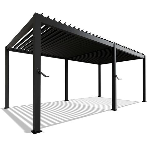 Tetto a lamelle Tahiti 3 x 5 , 9 m Moderna pergola in acciaio a lamelle orientabili (1/2)