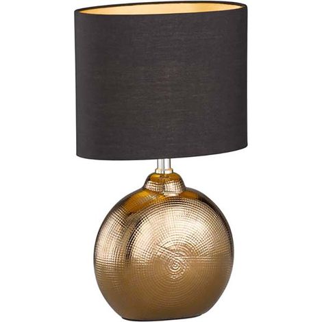 Lampe de table lampe d'appoint lampe de chevet lampe de bureau bronze céramique H 39 cm (1/4)