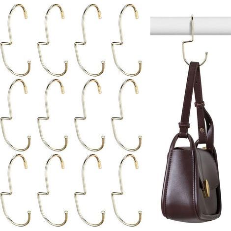 12 Cintres Sacs Métal Champagne, Organisateur Placard (1/5)