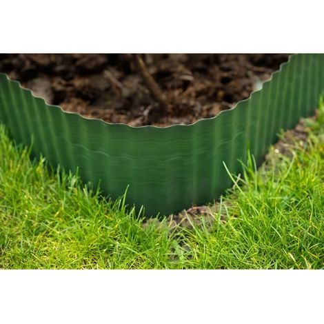 Nature – Bordure de jardin en PVC flexible vert 9m – Hauteur 20cm – Adaptable aux courbes – Évite déformation des massifs (1/10)