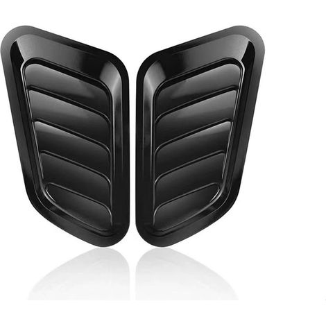 paire de grilles d'aération universelles pour capot de voiture, cache décoratif pour prise d'air, noir brillant