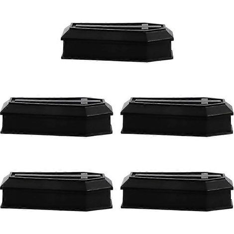 Set mit 5 Sarg-Dekorationen für Spukhäuser, Scherzartikel und Halloween-Dekorationen – 5,50 x 3,00 x 2,30 cm – Schwarz (1/4)