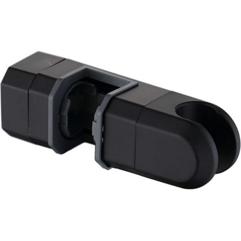 Duschkopfhalterung – Universal (15 mm–30 mm), abnehmbare Gleitstange, Schwarz (13,5 x 4 cm)
