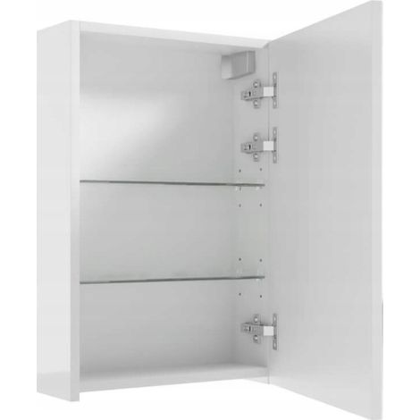 Armoire de salle de bain suspendue Salsa avec miroir, blanche, 60 x 40 x 15 cm (1/5)