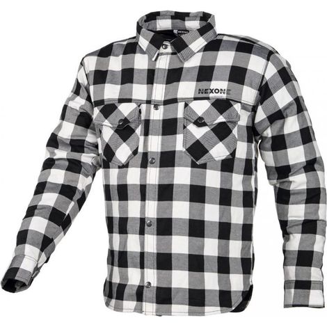 Chemise ville textile pour moto scooter homme Nexone noir blanc (1/2)