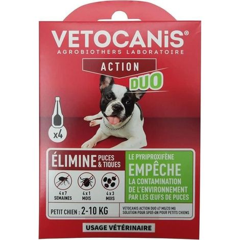 Vetocanis Pipettes antiparasitaires pour chiens 2-10 kg