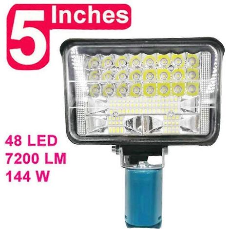 Lampe torche de travail LED BAT411, projecteur électrique BAT420 pour batterie Bosch 12 V/10,8 V Li-ion, contrôle de luminosité (haut/bas), 12,7 cm (5 pouces), 48 LED (1/5)