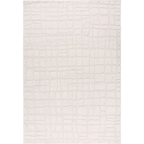Tapis ivoire ultra doux à relief effet peau reptile - 170 x 120 cm (1/5)