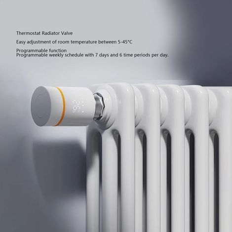 Robinet Radiostatique pour Radiateur, Modèle 1411Z, Digital et Connecté Zigbee 3.0 pour Tuya/Smart Life, Programmable Semaine (1/5)