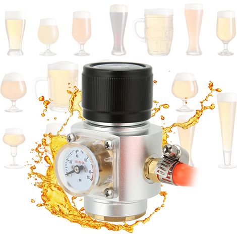 Kit de chargeur de CO2 fileté TR21x4 avec régulateur de gaz et accessoires de tuyau pour le brassage de bière en fût (1/5)