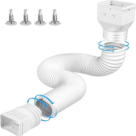 Flexible Gutter Spout Extension, with 2 x 3 Inch and 3 x 4 Inch Adapters, Retractable from 21 to 59 inches, Thickened PE Material, Frost-Proof and Explosion-Proof (1/5)
