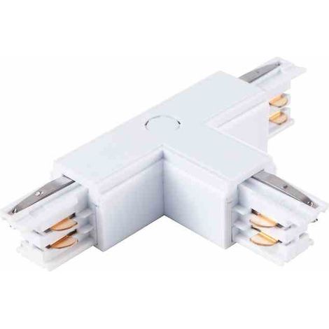 Connecteur de lampe pour rail d'éclairage blanc à 3 circuits Type : T UL