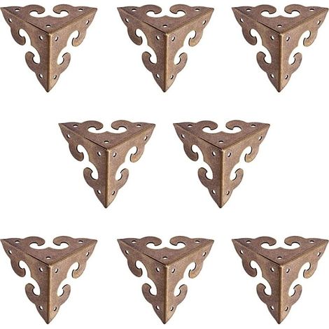 Lot de 8 protections d'angle miniatures vintage en laiton pur avec motif nuage (1/5)