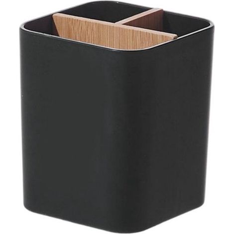 Portalápices,11,611,910,5 cm,Bandeja de almacenamiento,Separadores de madera extraíbles,Organizador de escritorio,3 compartimentos (1/5)