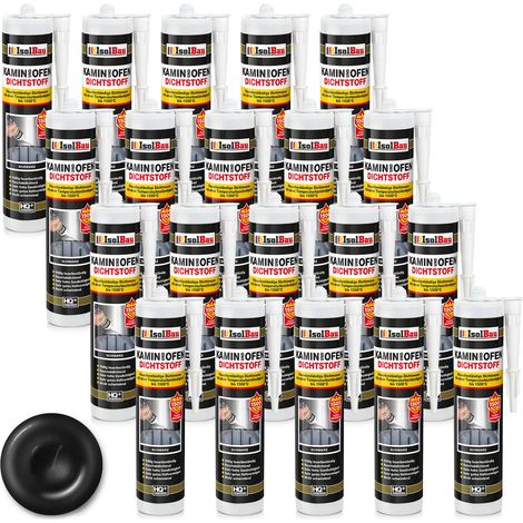 IsolBau Camino Silicone 1500°C Kamin Ofen Dichtstoff 20 x 300ml (1/5)