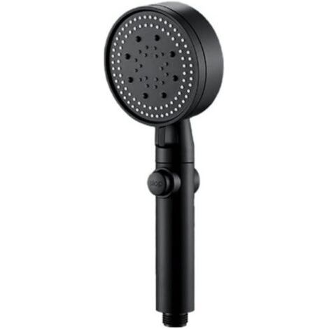 Pommeau de douche avec buse ronde et flexible en acier inoxydable (1/3)