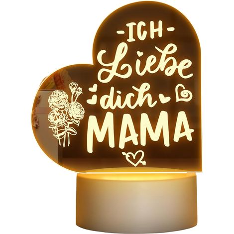 Lampada LED Mamma Regalo Compleanno Festa Mamma 18x10 cm (1/5)