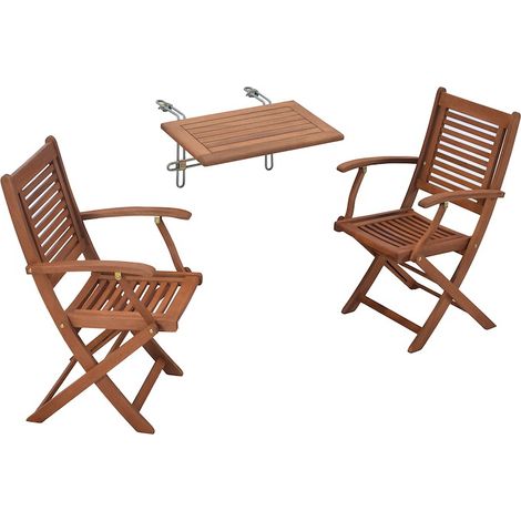 Cordoba Set 3tlg 2 Sessel Balkonhängetisch 60x40cm