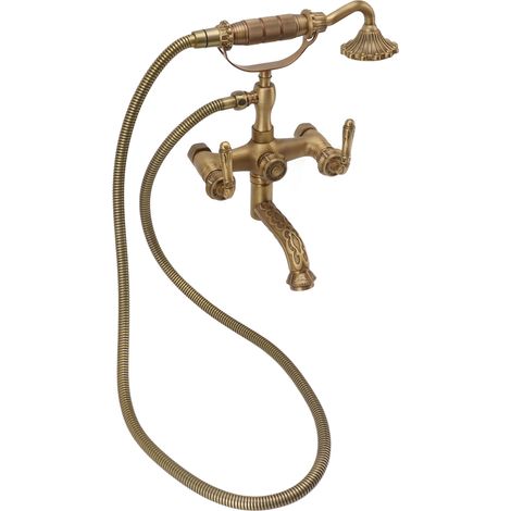Ensemble de douchette à main en cuivre doré, laqué haute température, pour salle de bain (1/5)