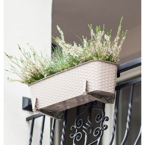 Supports pour pots de fleurs de balcon, lot de 2, caramel
