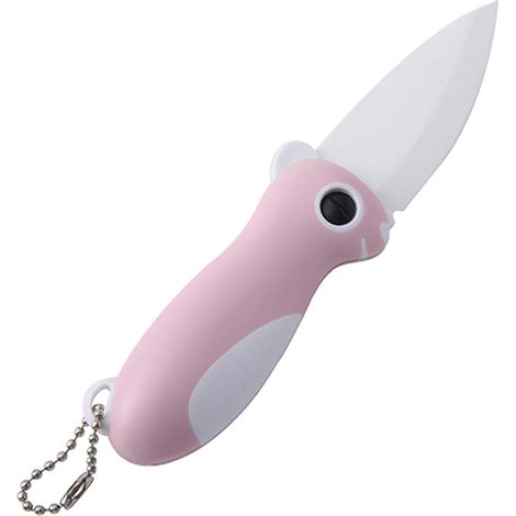 Couteau Céramique - Lame 5,8 cm - Pliable - Pour Éplucher Fruits et Légumes - 2 Pièces