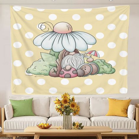 Tapisserie murale amusante et tendance, nappe pour chambre à coucher ou chambre d'étudiant 150x130cm (1/5)