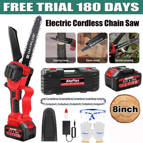 Tronçonneuse électrique sans fil 8'' tronçonneuse à bois + batterie 4.0Ah + chargeur (1/4)