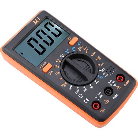 Testeur de Multimètre Numérique, Multimètre Numérique à Sélection Automatique, Testeur de Tension CC/CA M1 pour la Maison D'usine (Orange) (1/5)