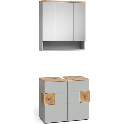 Meubles bain Eden, Gris, 2 parties, Vicco (1/5)