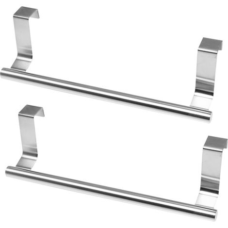 2 Pcs Étagère Porte-Serviettes Salle de Bain Étagère Arrière de Porte sans Clous pour Serviettes Acier Inoxydable Structure Stable sans Perçage Utilisation la Cuisine et Salle (1/5)