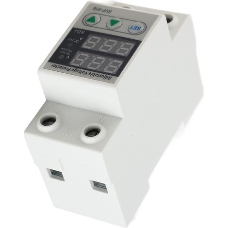 Protecteur automatique monophasé réglable surtension sous-tension surintensité 230V AC 63A rail DIN (1/5)
