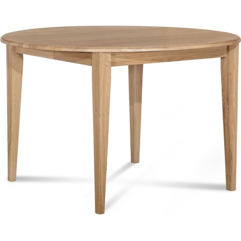 Table ronde bois D115 cm avec 1 allonge et Pieds fuseau - VICTORIA (1/5)