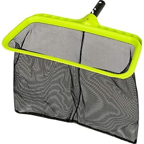 Pool skimmer net with reinforced plastic frame for swimming pools, ponds, spas, fish ponds, and water parks (1/4)