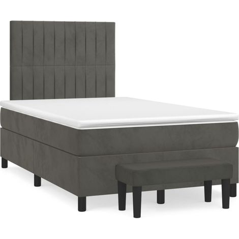 Maison Exclusive - Cama box spring con colchón terciopelo gris os (1/5)