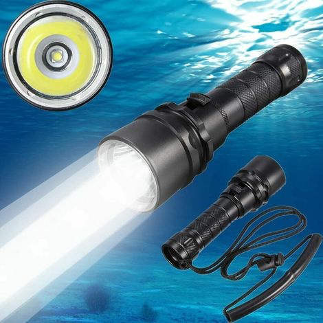 royaluxe - BigMac Cree L2 LED Plongée sous-Marine Lampe Torche 100M Submarine étanche Batterie Rechargeable Lumière et Chargeur Inclus (1/4)