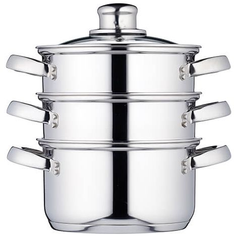 KitchenCraft Stainless Steel Three Tier 16cm Steamer (1/2)