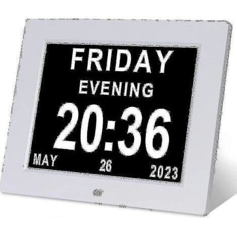 KLVGTIFS PU - Horloge pour personnes atteintes de démence, horloge Alzheimer et grand calendrier numérique pour seniors, avec affichage du jour et de la date F[HhhhS] (1/5)