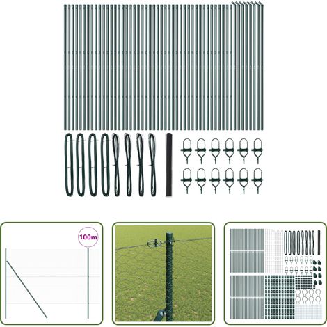 Poteaux de clôture -  Poteau de clôture. Gris 100 x 1,5 m (maille de 36 mm) (1/5)
