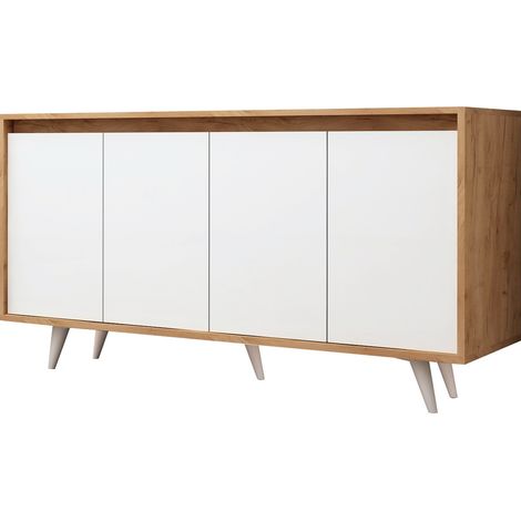 Anrichte aus Holz "Shans" - 140 x 40 x 86 cm - Weiß