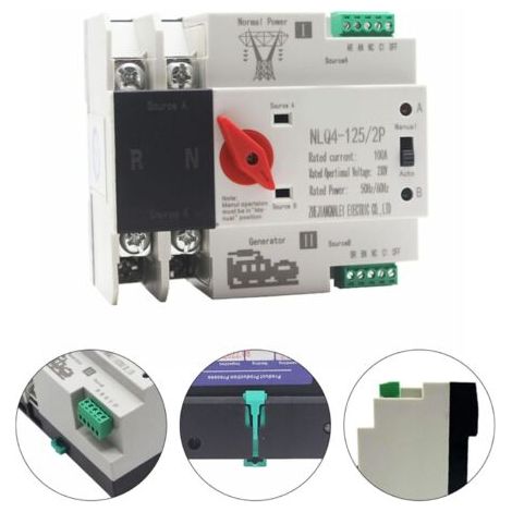 Commutateur de transfert automatique à double alimentation 2P100A (1/3)