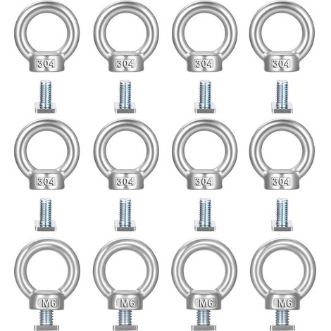 24 Set Écrous à ŒIL avec Vis Carrées M6 (1/5)