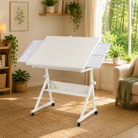 Table de puzzle réglable en hauteur et inclinable jusqu'à 1 500 pièces, 4 plateaux en feutre (1/5)