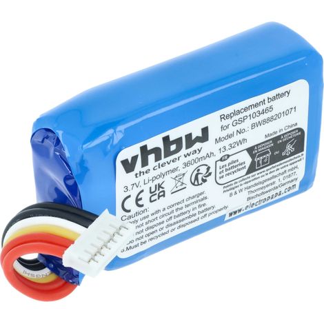vhbw Akku kompatibel mit JBL Link 10 Lautsprecher Boxen Speaker (3600 mAh, 3,7 V, Li-Polymer)