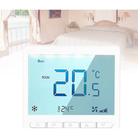 Termostato programable de alta precisión con gran pantalla LCD para dormitorio, sala de estar, comedor, AC230V (1/5)