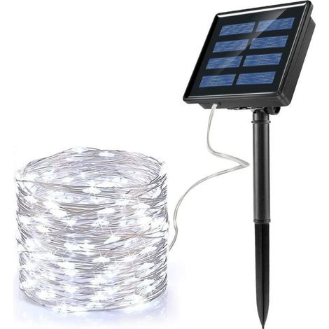 Guirlande lumineuse solaire d'extérieur, 200 LED, 22 m, 8 modes, étanche IP65 (1/5)