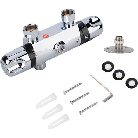 Robinetterie De Douche Murale - Robinet Mélangeur Thermostatique - Raccord G1/2 - Réglage Précis De La Température - 1 Pièce (1/5)