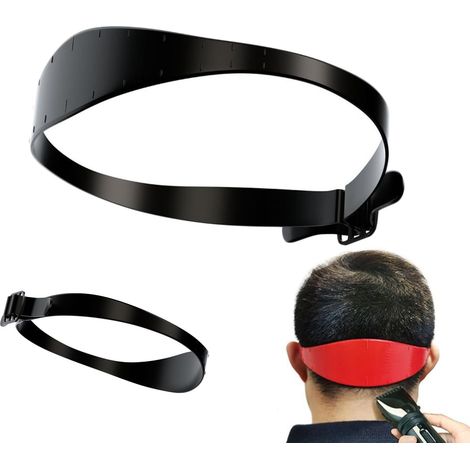 Gabarit de rasage et guide de coupe des cheveux, outil de coupe de cheveux à domicile, bande de coupe incurvée réglable en silicone pour la coupe de cheveux à faire soi-même, créer une ligne de (1/4)