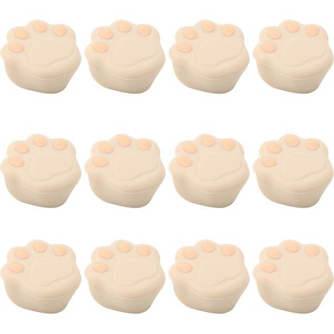 12 Protections d'angle en silicone souple forme patte de chat 3.8x3.8x1.9cm, lot de 12, couleur abricot pour meubles (1/5)
